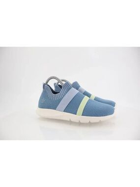 QVC Spenco Women's Karma Stretch Shoe Size 7 D Slip On Knit Blue Sneaker Shoes